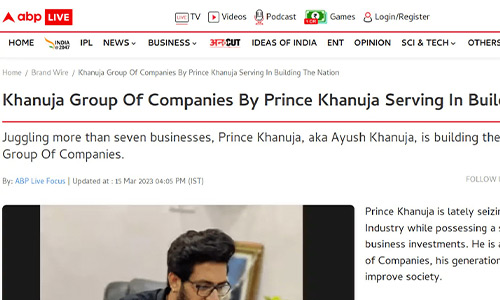Prince Khanuja: Article By abp news